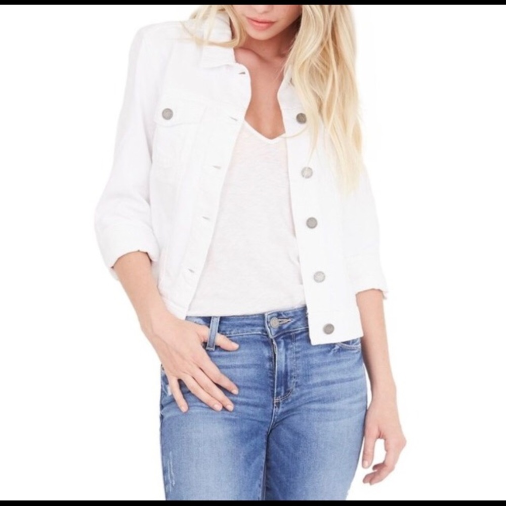 Paige Aveline Optic White Rayon Jacket